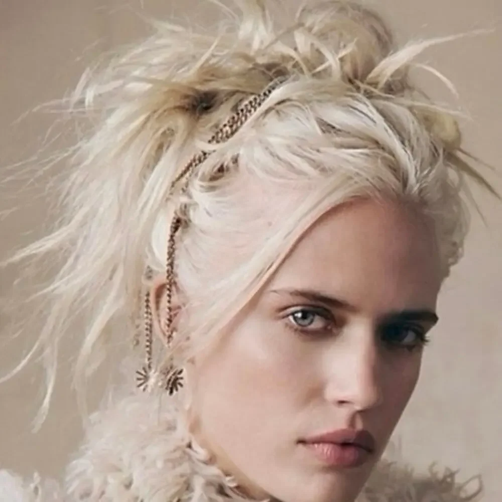 Free People Majestic Hair Piece Silver Black Bohemian Renaissance Medieval